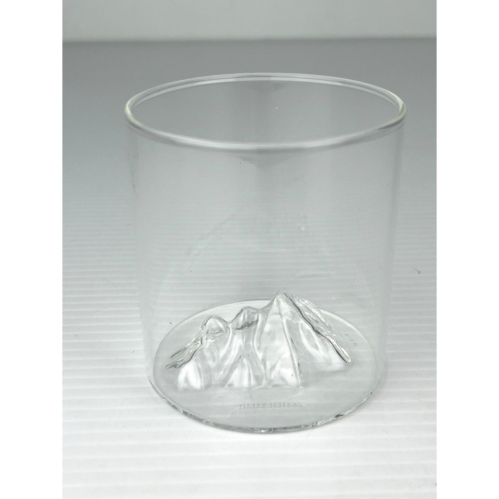 Three Sisters Mountain Range 3D Topographical Whiskey Rocks Glass Clear Glass‎